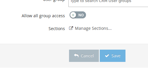 Screenshot of one to many manager link