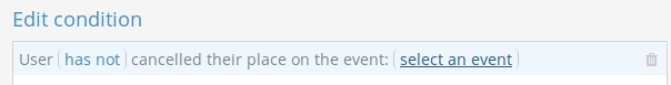 Screenshot showing expression being configured in condition builder