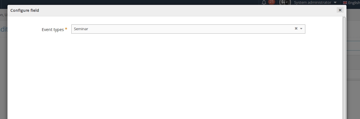 Screenshot showing configuration of an object type field