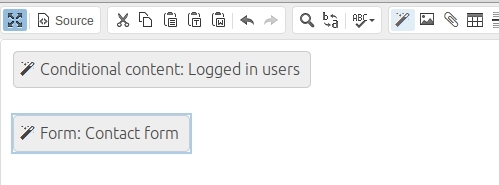 Screenshot showing widget placeholders